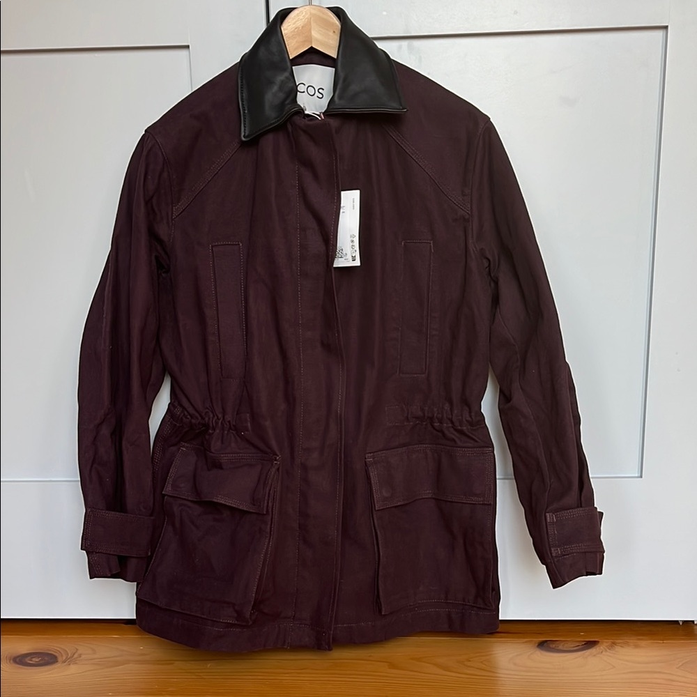 COS LEATHER-COLLAR FIELD JACKET